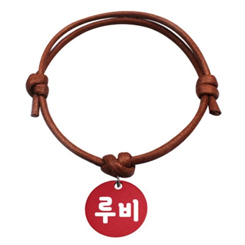 펫츠룩 굿모닝 카라멜 반려동물 목걸이 S 알미늄원형 팬던트 S, 레드(루비), 1개
