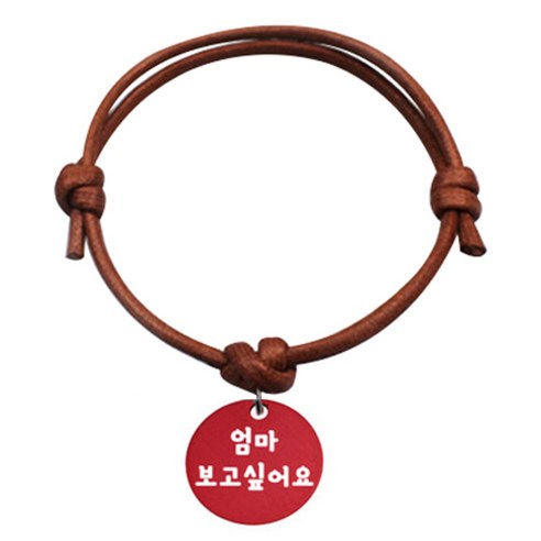 펫츠룩 굿모닝 카라멜 반려동물 목걸이 S 알미늄원형 팬던트 M, 레드(엄마보고싶어요), 1개