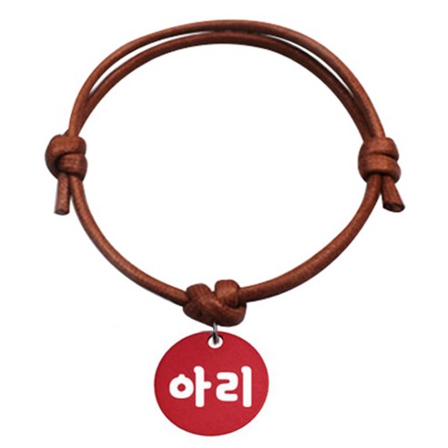 펫츠룩 굿모닝 카라멜 반려동물 목걸이 S 알미늄원형 팬던트 M, 레드(아리), 1개