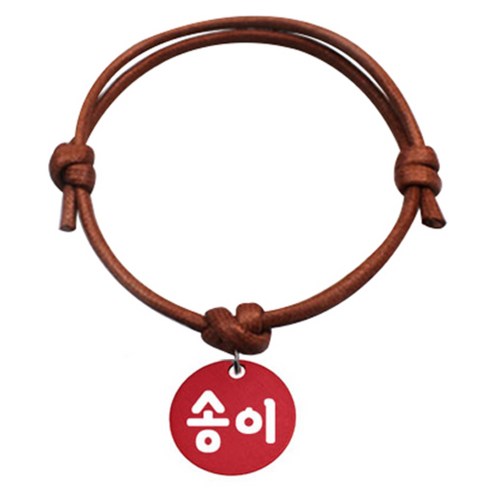 펫츠룩 굿모닝 카라멜 반려동물 목걸이 S 알미늄원형 팬던트 M, 레드(송이), 1개