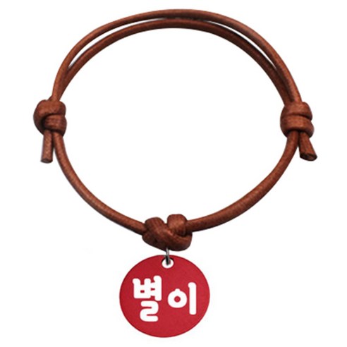펫츠룩 굿모닝 카라멜 반려동물 목걸이 S 알미늄원형 팬던트 S, 레드(별이), 1개