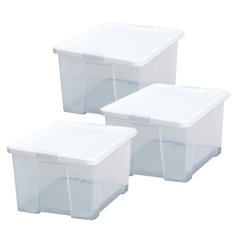 엔플라스틱 스칼렛 리빙박스 90L, 화이트, 3개입
