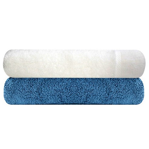 송월타월 뱀부얀 마르쉘 호텔수건 + 호텔수건 170g 파랑, 화이트, 1세트