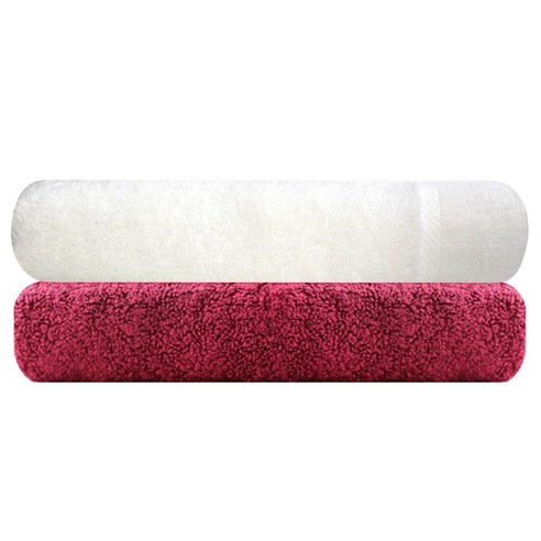 송월타월 뱀부얀 마르쉘 호텔수건 + 호텔수건 170g 자주, 화이트, 1세트