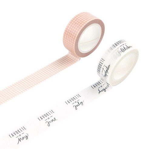 라이프포인트 라이프스타일 디자인마스킹테이프 세트 15 mm x 7 m, 02격자, 04월, 1세트