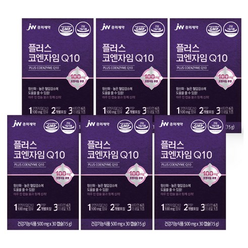 JW중외제약 플러스 코엔자임Q10, 30정, 6개