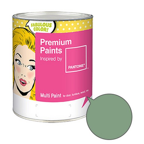 노루페인트 팬톤멀티 에그쉘광 다크그린계열 페인트 1L, 바질(16-6216)