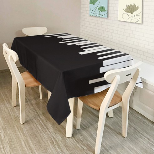 이코디 스프링 플라워 테이블 보, 피아노, 140 x 140 cm