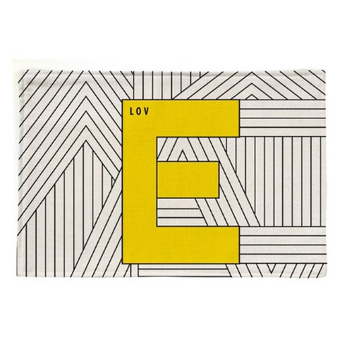 비케이 블랙&옐로우 식탁매트, 6, 42 x 32 cm