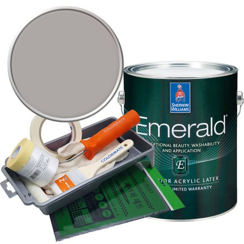 셔윈윌리엄스 에메랄드 페인트 1L 세트, SW6003 Proper Gray