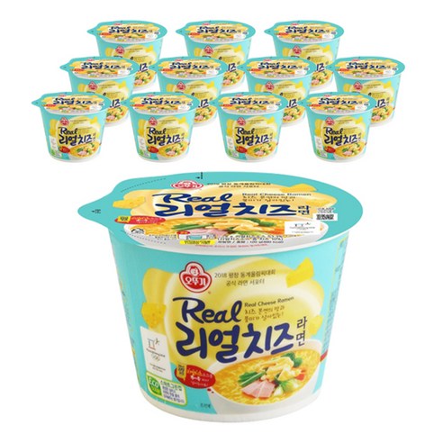 오뚜기 리얼치즈라면 용기 120g, 2개