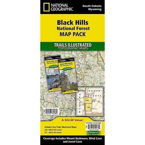 National Geographic Trails Illustrated Black Hills National Forest Map Pack South Dakota Wyoming, Natl Geographic Maps
