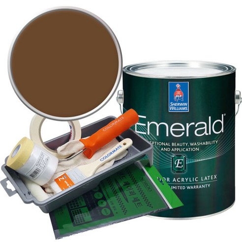 셔윈윌리엄스 에메랄드 페인트 1L 세트, SW6097 Sturdy Brown