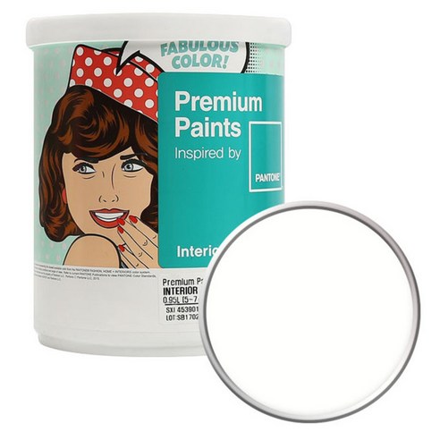 PANTONE 실내벽면 무광 페인트, SNOWWHITE, 1L, 1개