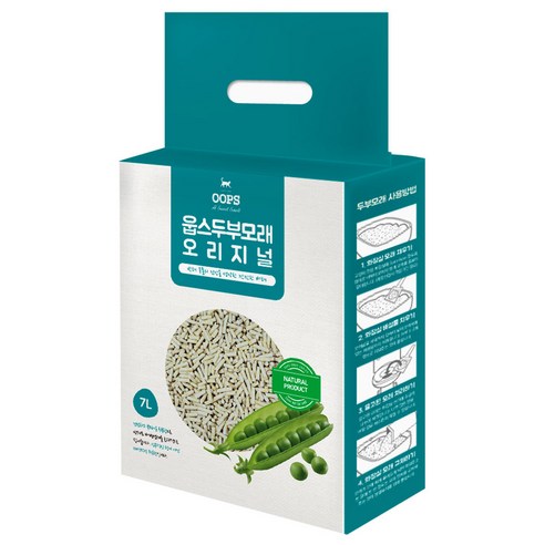 웁스 고양이 두부모래 오리지널 무향, 7L, 1개