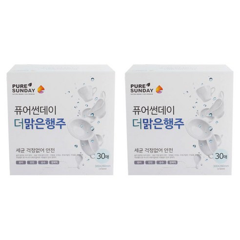 퓨어썬데이 더 맑은행주, 30매입, 2개