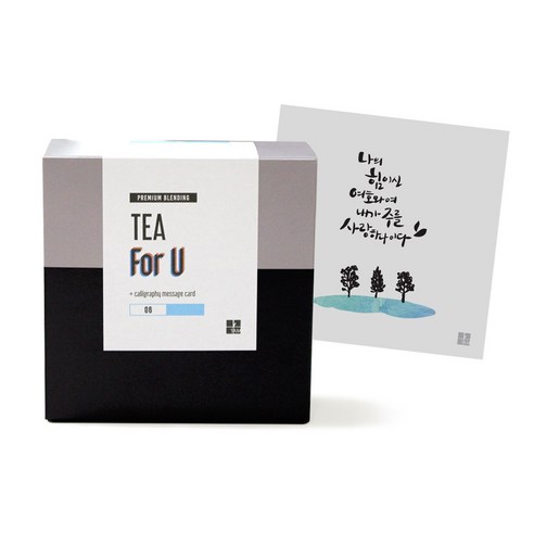 1AM Tea For U 블랜딩 티세트 얼그레이블라썸, 티백 6p + 미니 캘리그라피 카드 나의 힘이신 여호와여, 1세트