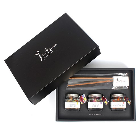 꽃보다차 아담한 꽃차 3종 선물세트, 메리골드꽃 4g + 천일홍꽃 3g + 황화코스모스꽃 2.5g + 집게, 1세트
