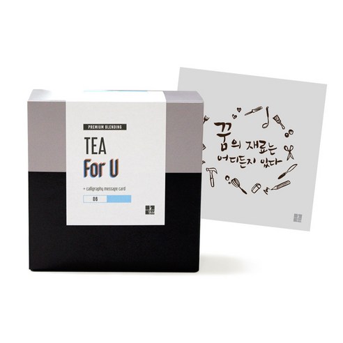 1AM Tea For U 블랜딩 티세트 얼그레이블라썸, 티백 6p + 미니 캘리그라피 카드 꿈의 재료, 1세트