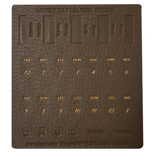플레픽 러블리 데이 레더 인덱스 스티커 French Brown, 1개, 1개