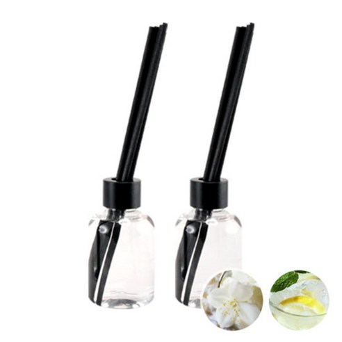 더아로마샵 디퓨져 리필액 100ml x 2p + 블랙 섬유스틱 10p + 블랙캡 2p, 화이트쟈스민, 프레쉬시트러스
