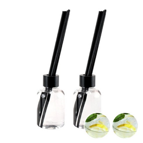 더아로마샵 디퓨져 리필액 100ml x 2p + 블랙 섬유스틱 10p + 블랙캡 2p, 프레쉬시트러스