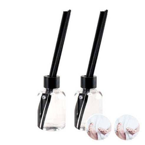 더아로마샵 디퓨져 리필액 100ml x 2p + 블랙 섬유스틱 10p + 블랙캡 2p, 베이비파우더