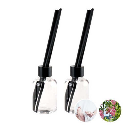 더아로마샵 디퓨져 리필액 100ml x 2p + 블랙 섬유스틱 10p + 블랙캡 2p, 베이비파우더, 잉글리쉬가든
