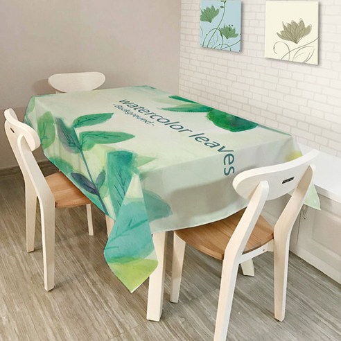 핑크망고 수채화 아트 키친 테이블커버, A, 150 x 210 cm
