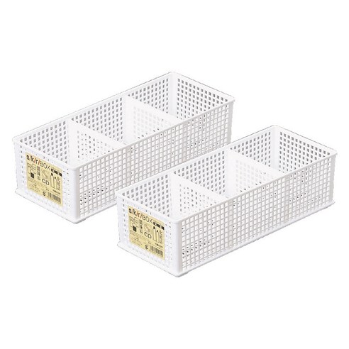 사나다 3칸 직사각 정리함 깊은형 L8487 2p, 화이트, 2개