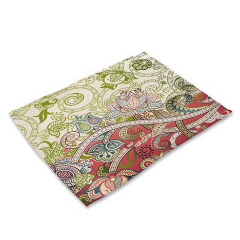 비케이 화려한 꽃 식탁매트, 11, 가로 42cm x 세로 32cm, 1개