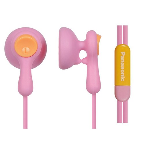 파나소닉 투톤컬러 이어폰 RP-HV41, P(핑크 + 오렌지)