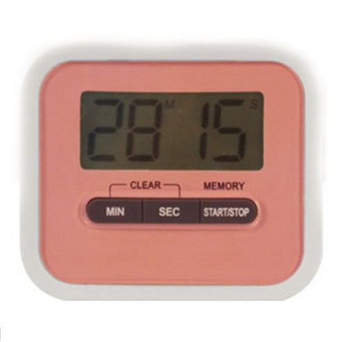 블럭마트 자석 주방 디지털타이머, 핑크, 1개