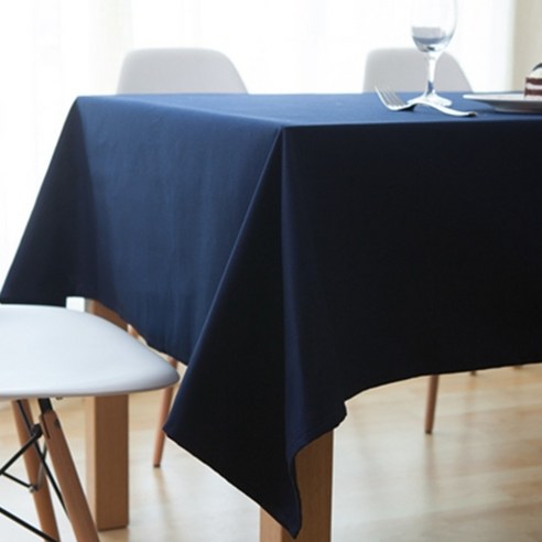 이코디 솔리드 이코디 칼라 테이블 보, 네이비, 90 x 90 cm