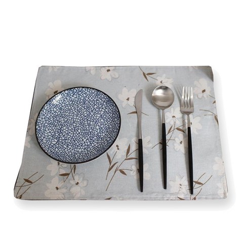 이코디 디프런트 패턴 테이블 매트, 플라워, 가로 40cm x 세로 30cm