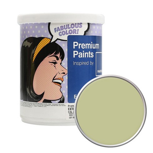 노루페인트 팬톤 외부용 실외 벽면 무광 페인트 1L, 13-0522 Pale Green