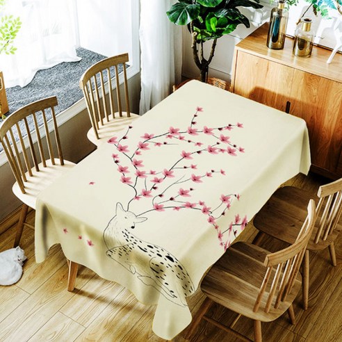 아울리빙 감성 디자인 주방 테이블보, J, 140 x 180 cm