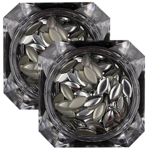 메탈 네일파츠 엘립스 6mm, 실버, 2개입