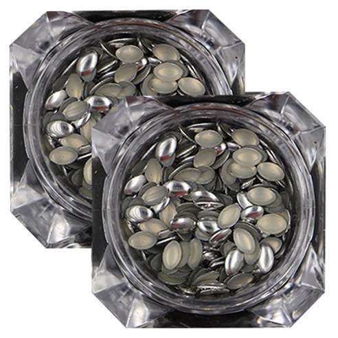 메탈 네일파츠 엘립스 4mm, 실버, 2개입