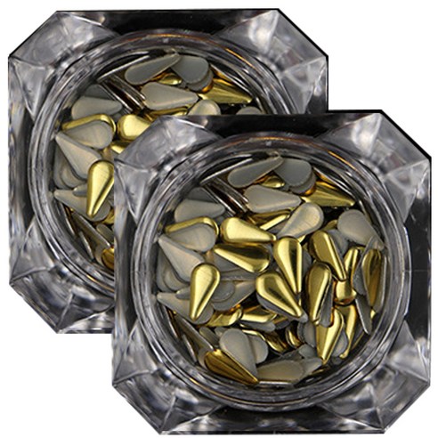 메탈 네일파츠 티어스 6mm, 골드, 2개입