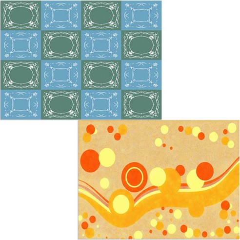 벨라 실리콘 식탁매트 바람 + 패턴, 2, 385 x 285 mm