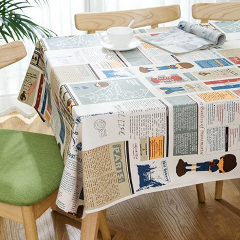 이코디 뉴스 페이퍼 테이블 보, 혼합 색상, 60 x 60 cm