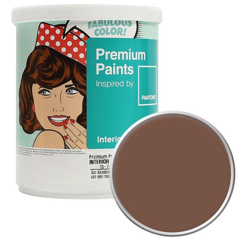 노루페인트 팬톤 내부용 실내 벽면 무광 페인트 1L, 18-1222 Cocoa Brown