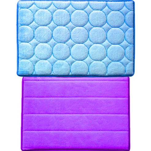 아레스 주방매트 사각 퍼플 + 원형, 블루