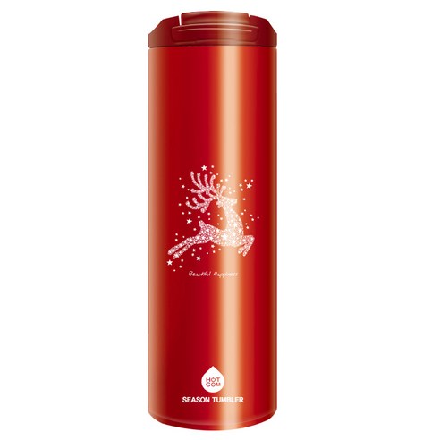핫콤 시즌 원터치 텀블러, RED, 470ml