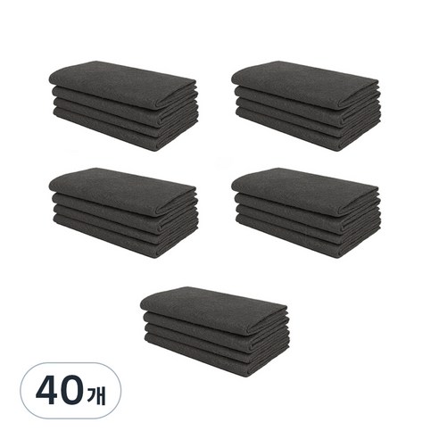 GUNU 촘촘한 다용도 부직포 행주 다크그레이, 40개