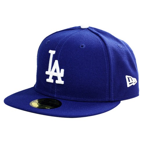 뉴에라 59FIFTY 어센틱 LA 다저스 MLB 모자, 블루, 1개
