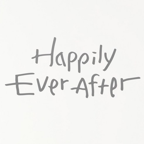 1AM 캘리그라피 인테리어 포인트 스티커 Happily Ever After, 연회