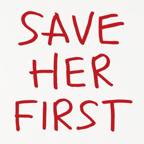 1AM 캘리그라피 인테리어 포인트 스티커 SAVE HER FIRST, 빨강