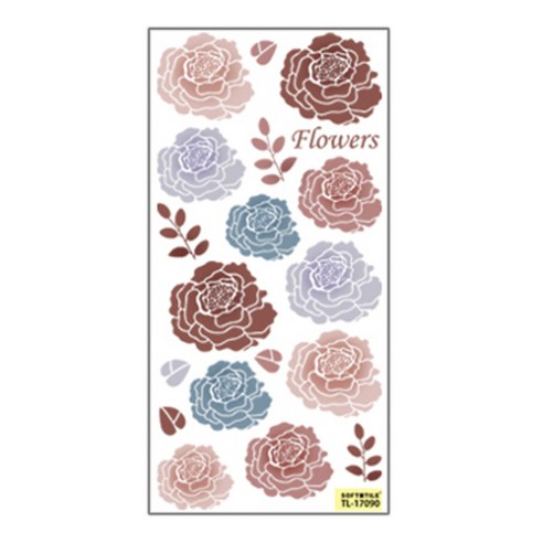 환타스틱스 홈코디 포인트스티커 장미&잎사귀 TL-17090 2매 x 2p, 혼합 색상